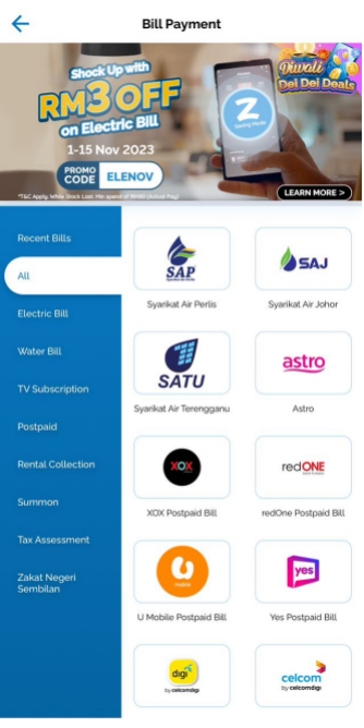 ZCITY, ZCITY Malaysia, bil online, bayar bil online, cara bayar bil, bil air, bil elektrik, Celcom, Digi, Syabas, Astro